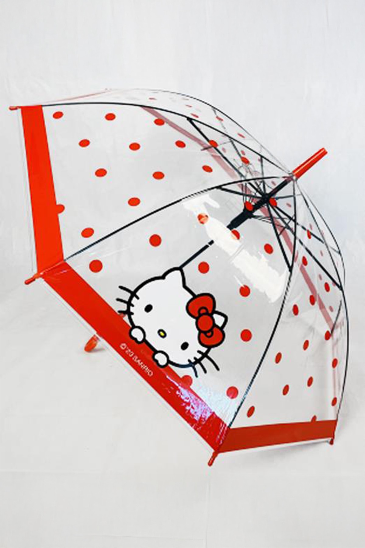 Sanrio Lisanslı Hello Kitty Elma Koleksiyonu Şeffaf Uzun Saplı Şemsiye