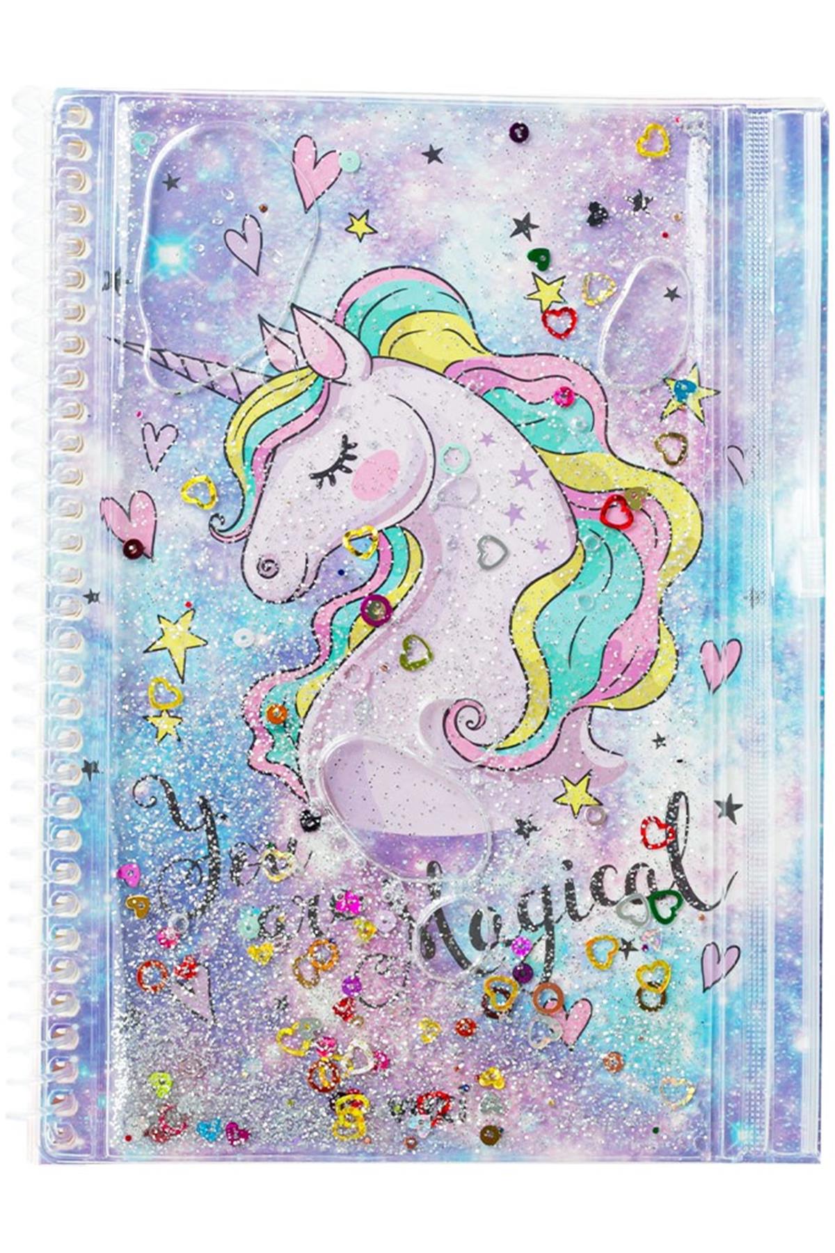 Unicorn Simli Ve Sulu Kapaklı Not Defteri