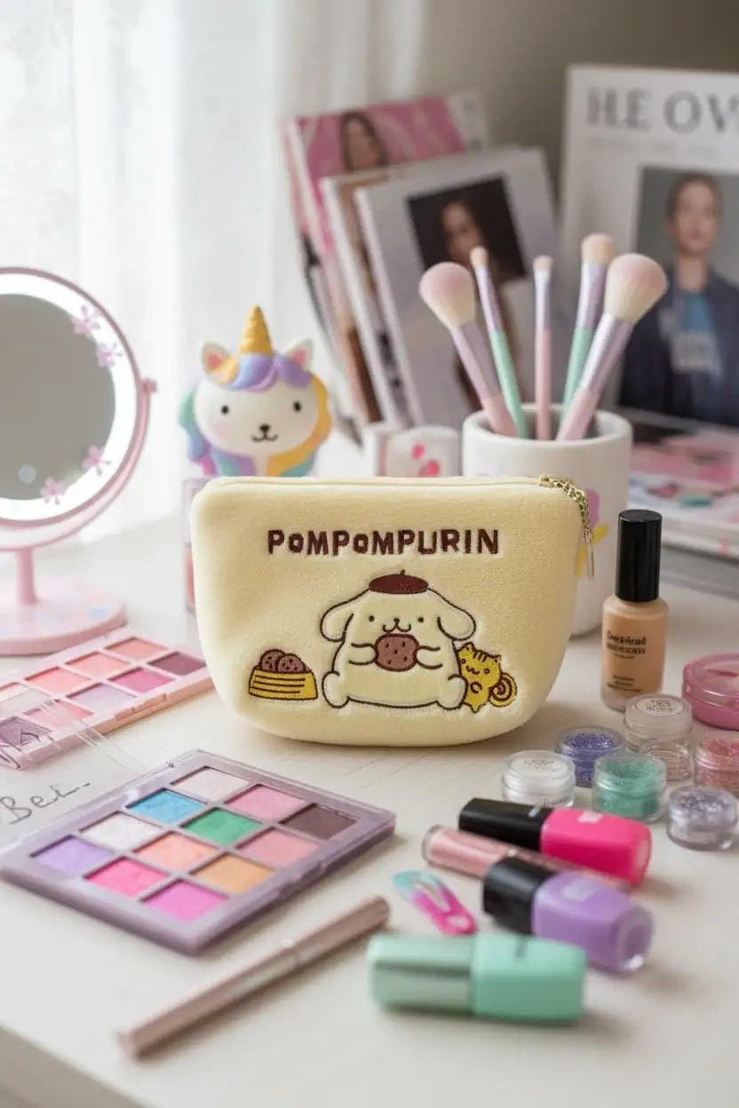 Sanrio Lisanslı Kozmetik Çantası (Pompompurin)
