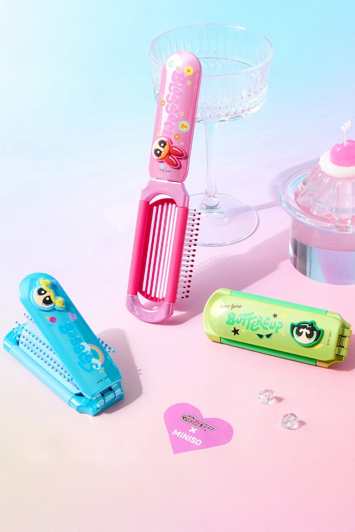 Powerpuff Girls Lisanslı Aynalı Saç Fırçası - Blossom