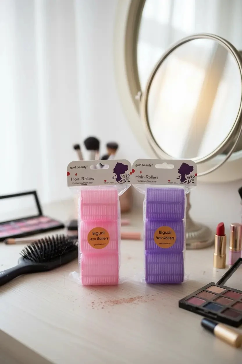 Gold Beauty Mega Boy Cırtlı Yapışkanlı Saç Bigudisi – 3'lü Set