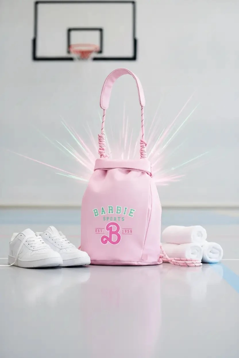 Barbie Lisanslı Pembe DIY Matara Çantası – Hafif Taşınabilir 26 Cm