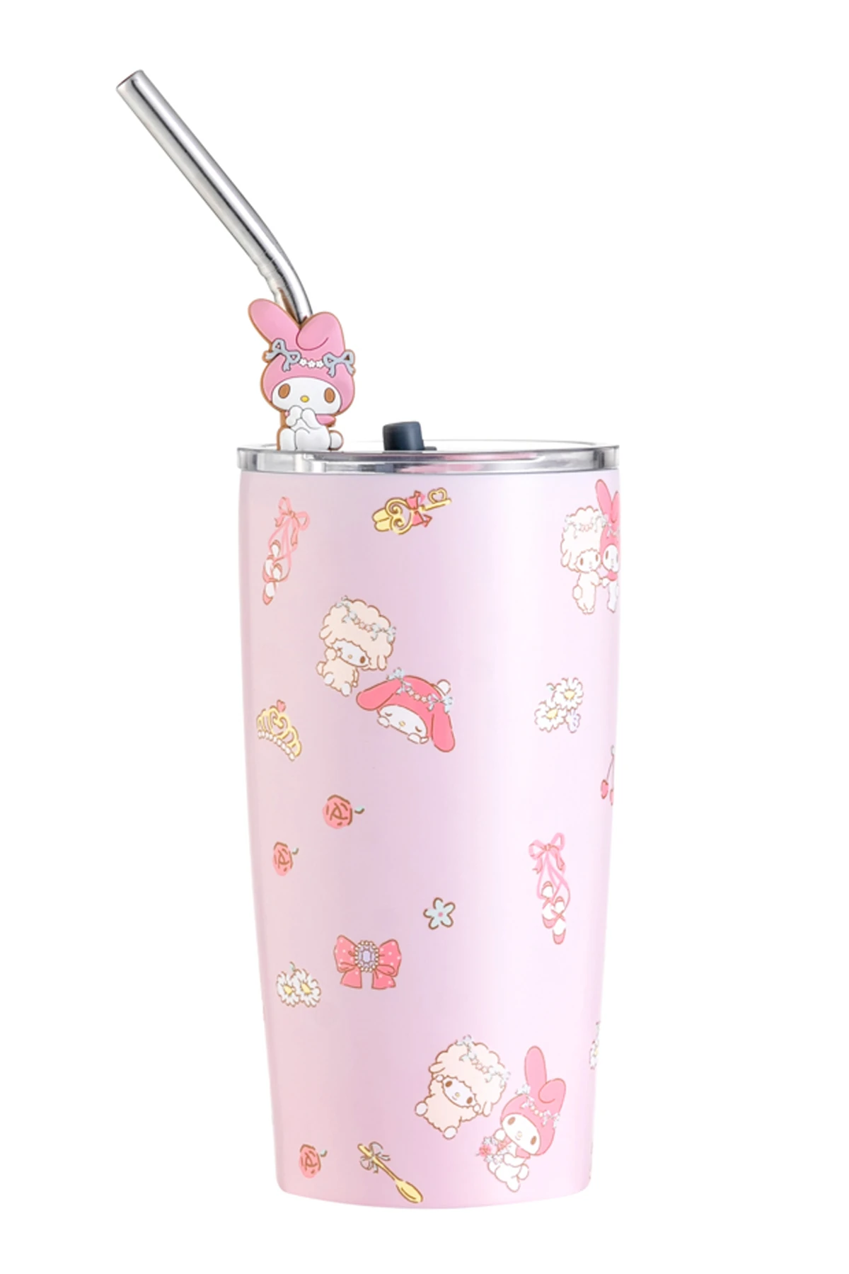 Sanrio Lisanslı My Melody Pipetli Çelik Matara – 304 Paslanmaz Çelik Pembe Matara 580 ml