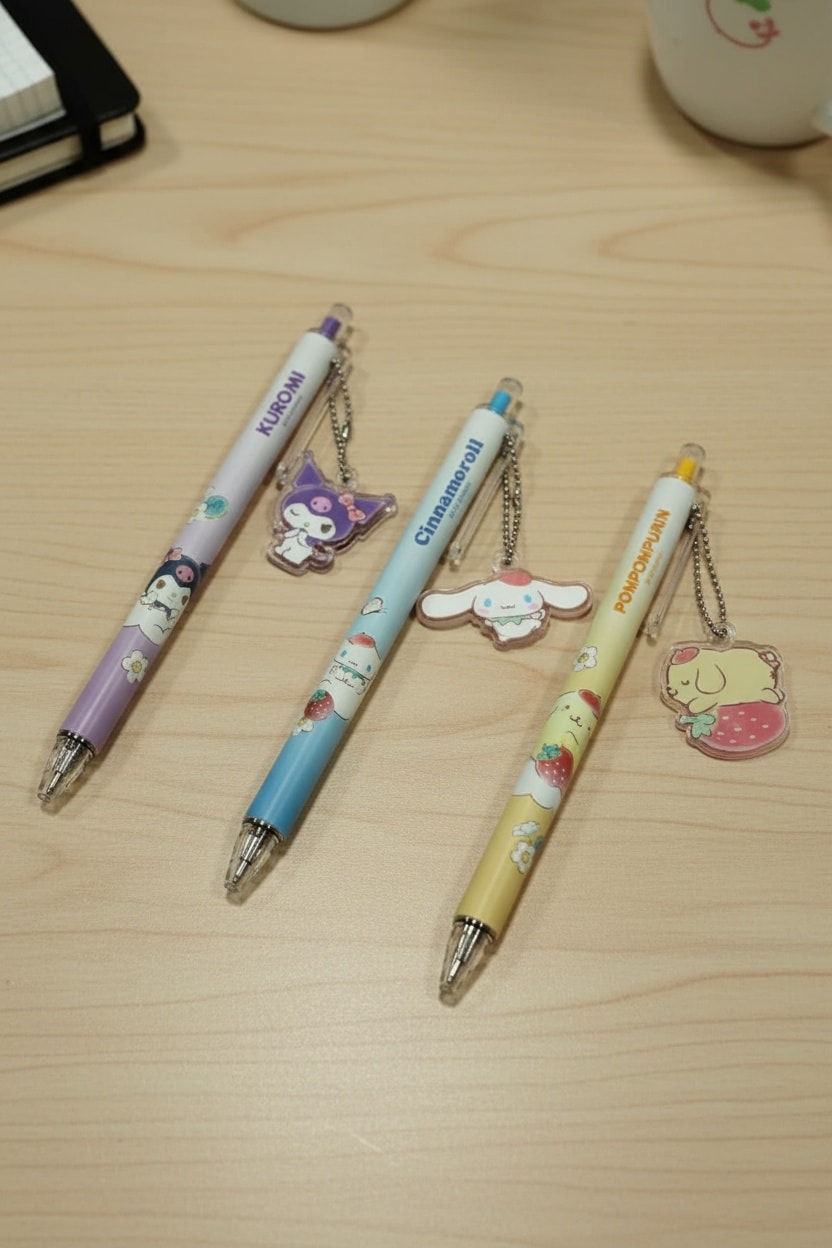 Sanrio Lisanslı Mini Figürlü Tükenmez Kalem - Cinnamoroll - Kuromi - Pompompurin