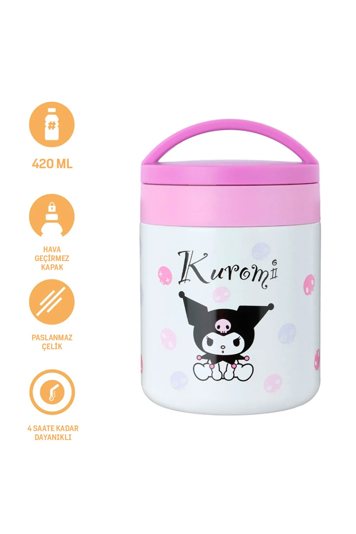 Sanrio Lisanslı Yalıtımlı Yemek Kabı (420ml) - Kuromi