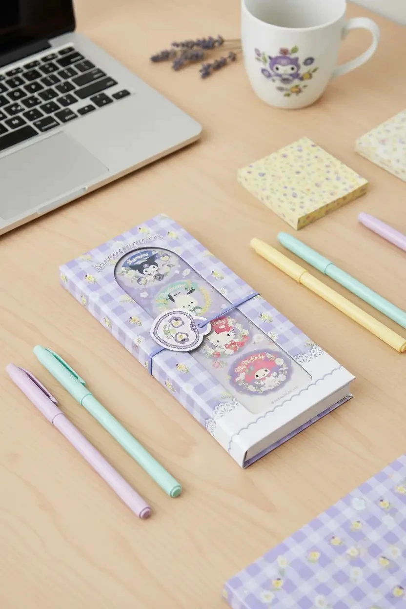 Sanrio Lisanslı Sert Kapak Not Defteri Mor – 80 Yaprak Çıkartma Seti Hediyeli Dayanıklı Ajanda