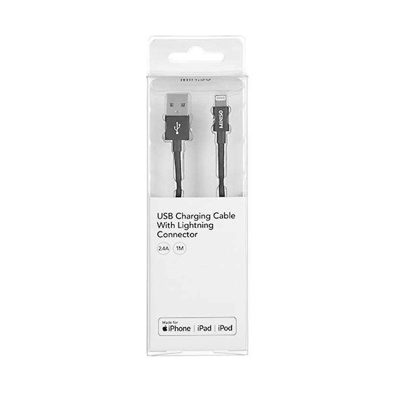 Apple Lightning USB Şarj Kablosu 2.4A Siyah