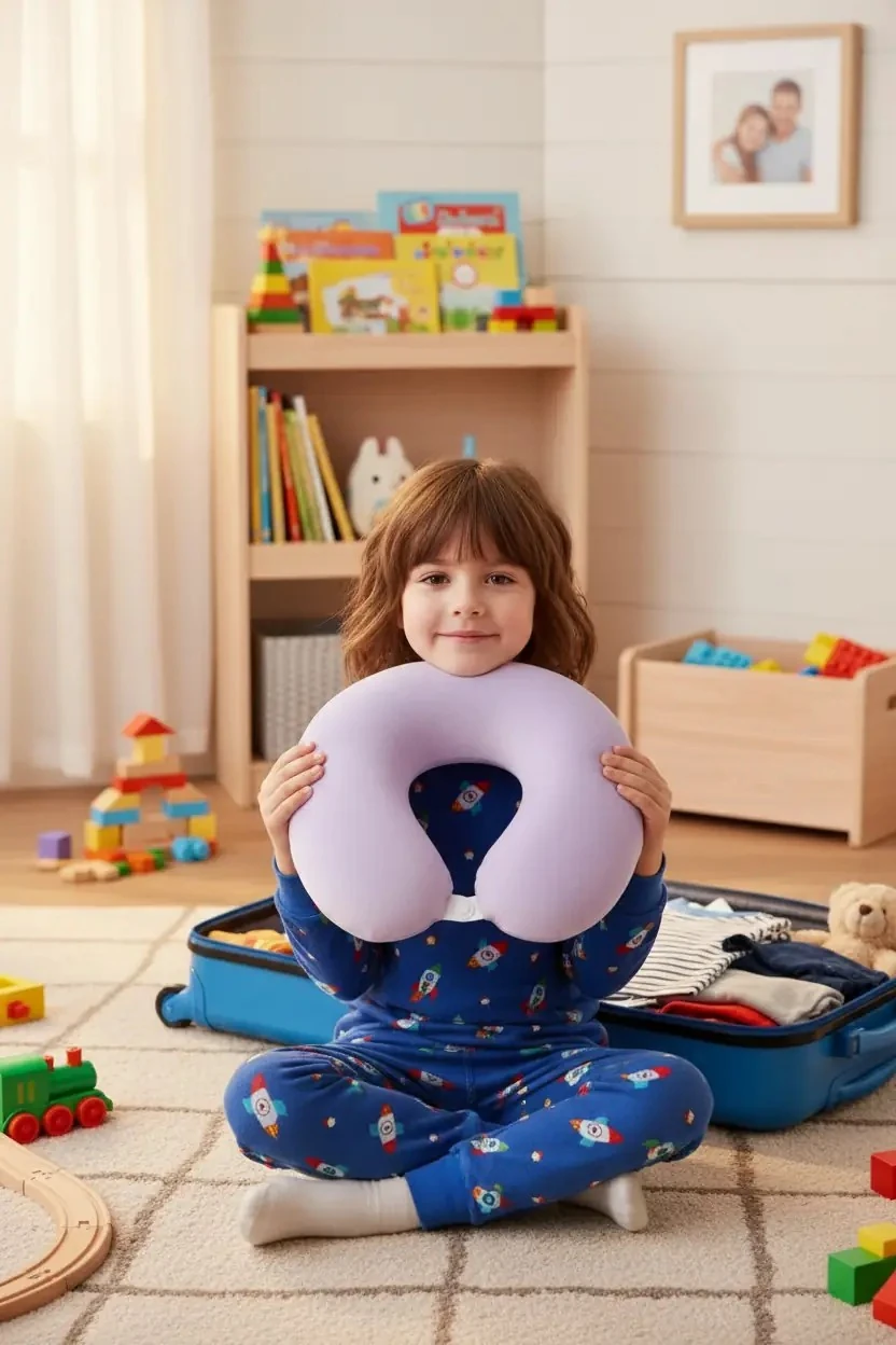 Çıkarılabilir Kadife Kılıflı Hafızalı Sünger Boyun Yastığı,Seyahat Yastığı - Yeni Seri