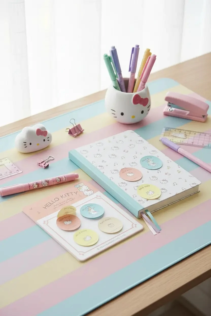 Sanrio Lisanslı Hello Kitty Yuvarlak Yapışkan Mini Notlar – 80 Yaprak