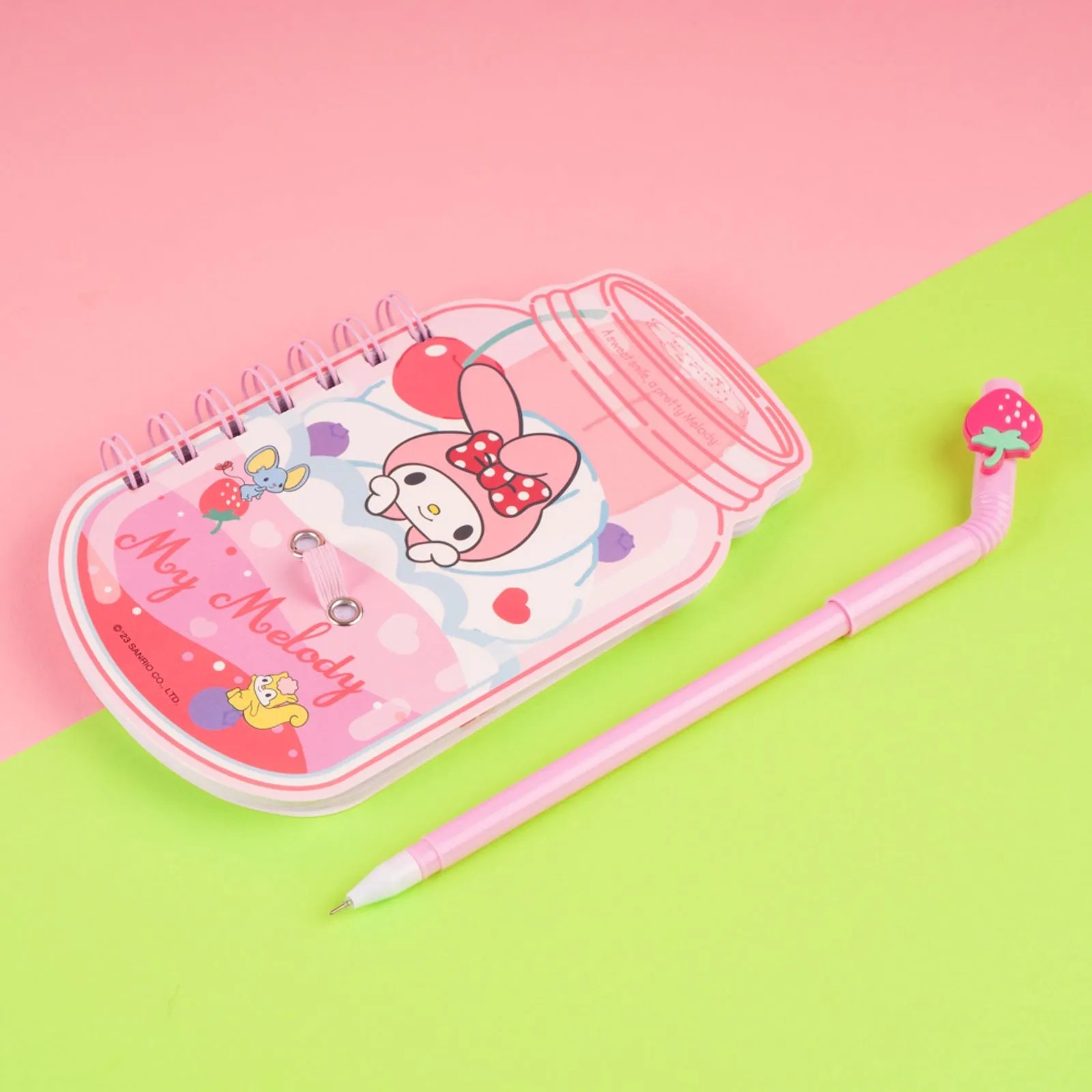 Sanrio Lisanslı Pipetli Bardak Figürlü Telli Not Defteri - My Melody
