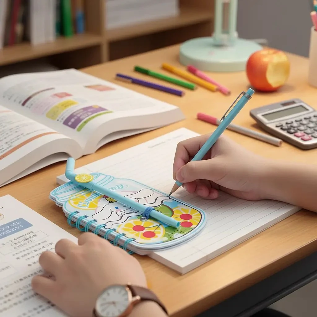 Sanrio Lisanslı Cinnamoroll Pipetli Bardak Figürlü Telli Not Defteri – Spiral Ciltli 19 Cm