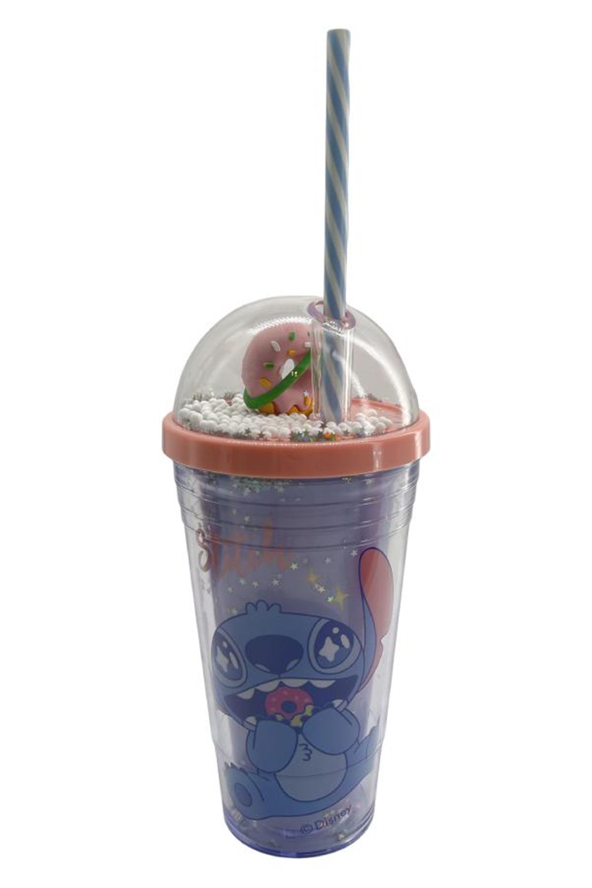 Disney Lilo&Stitch Parti Serisi Donut Çift Cidarlı Pipetli Suluk