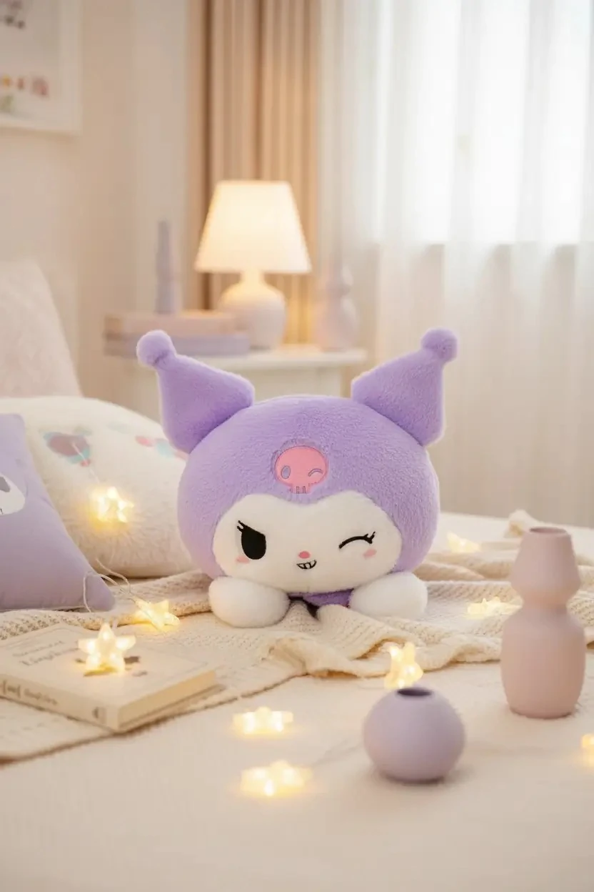 Sanrio Lisanslı Kuromi Peluş Oyuncak 35 Cm – Yatar Pozisyon Magic Party Koleksiyonu