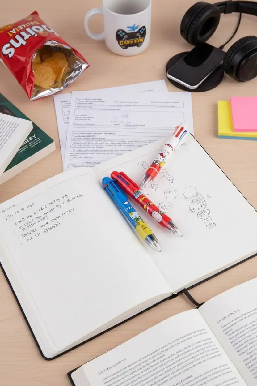 Sanrio Lisanslı 6 Renkli Çoklu Tükenmez Kalem - Hello Kitty