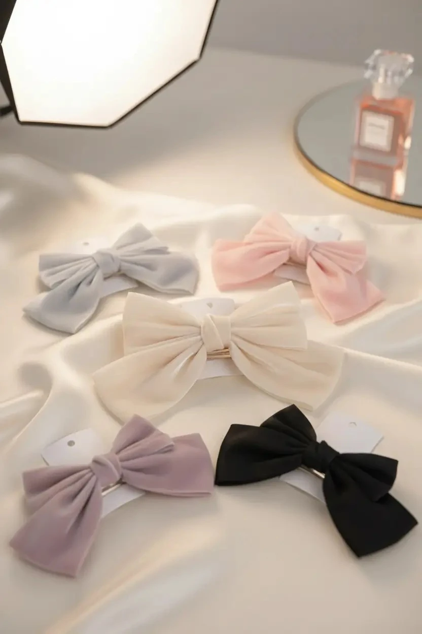 Miniso Lisanslı Kore Tarzı Parlak Fiyonk Saç Tokası – Şık Minimal Saç Aksesuarı