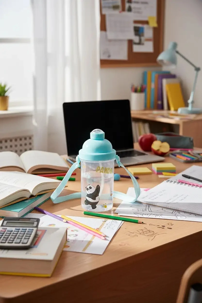 We Bare Bears Lisanslı Tutacaklı Plastik Şişe (500ml) - Panda