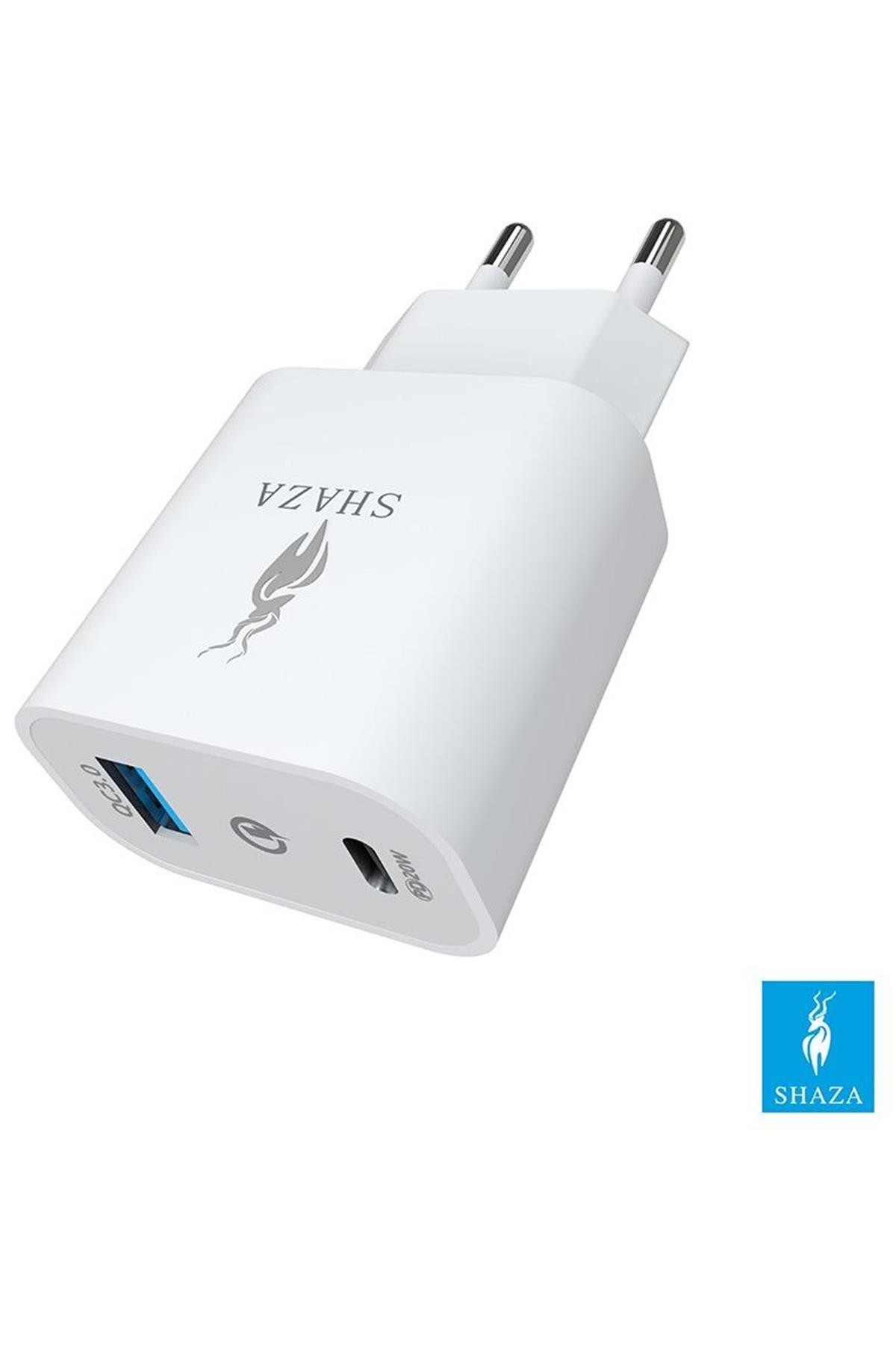 Shaza İkili Şarj Adaptörü - Usb Ve Type-C 20W