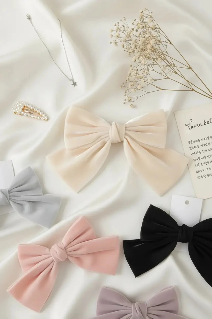 Miniso Lisanslı Kore Tarzı Parlak Fiyonk Saç Tokası – Şık Minimal Saç Aksesuarı