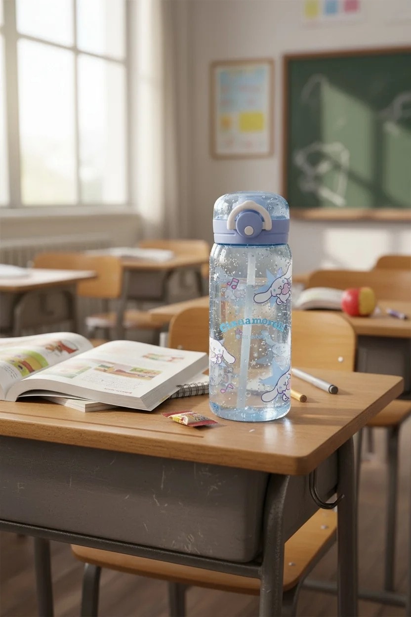 Sanrio Lisanslı Askılı Plastik Şişe (450mL)(Cinnamoroll)