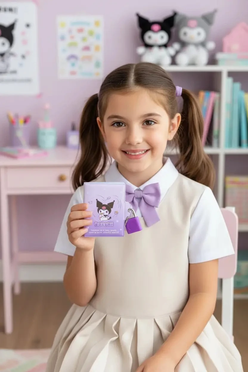 Sanrio Lisanslı Kuromi Sweet Factory Mini Kilit Defteri (80 Yaprak) – Özel Kilitli Tasarım