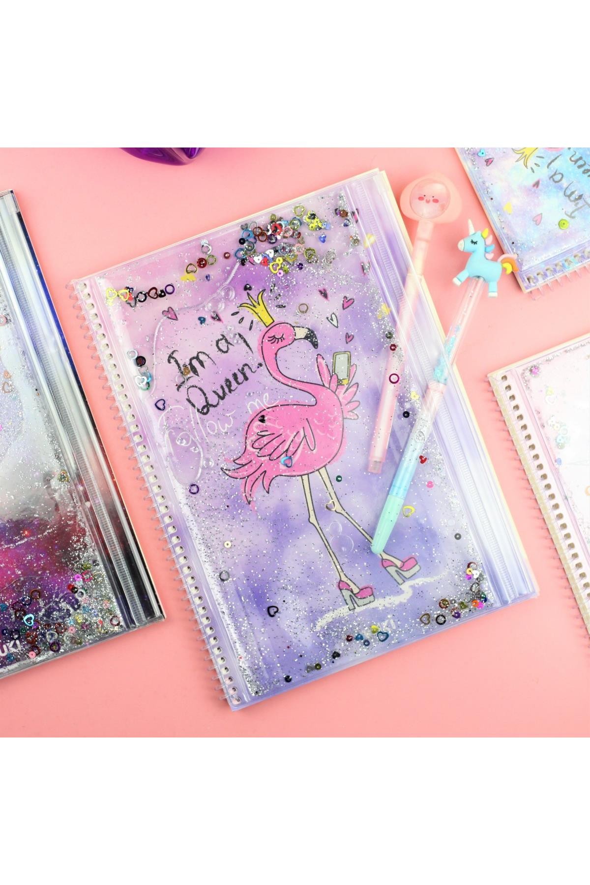 Vuki Sulu Çantalı A4 Flamingo Defter