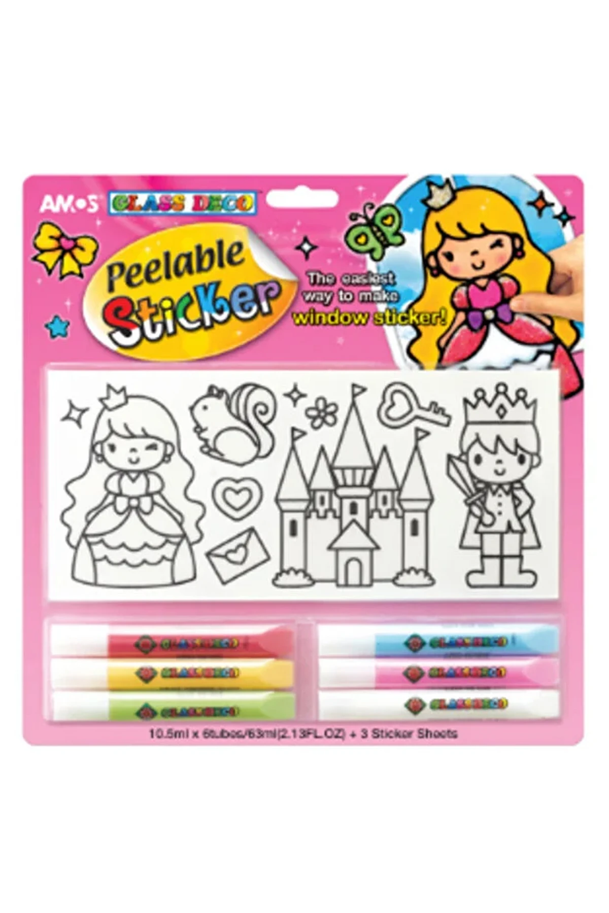 Amos Cam Boyama Seti Peelable Sticker