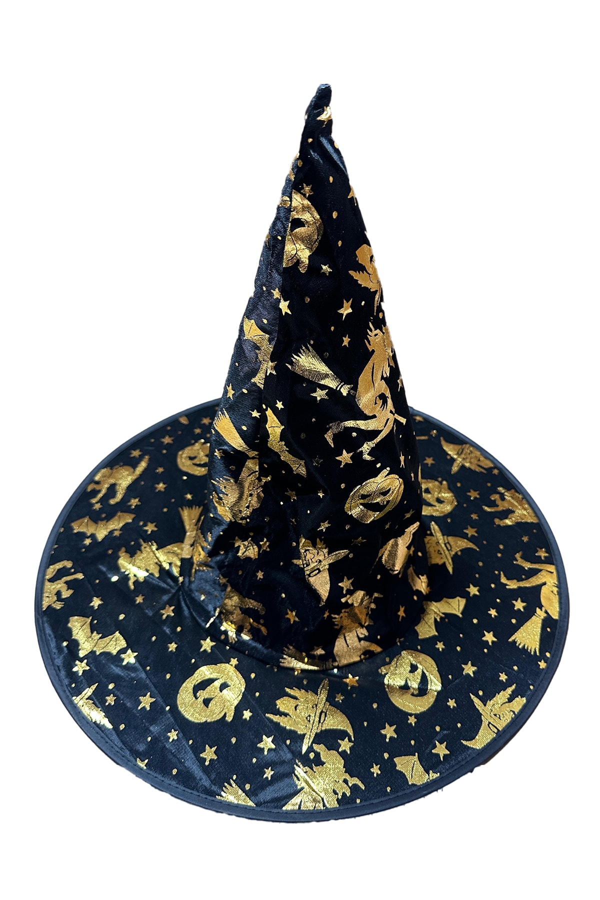 Halloween Siyah Gold Cadı Şapkası