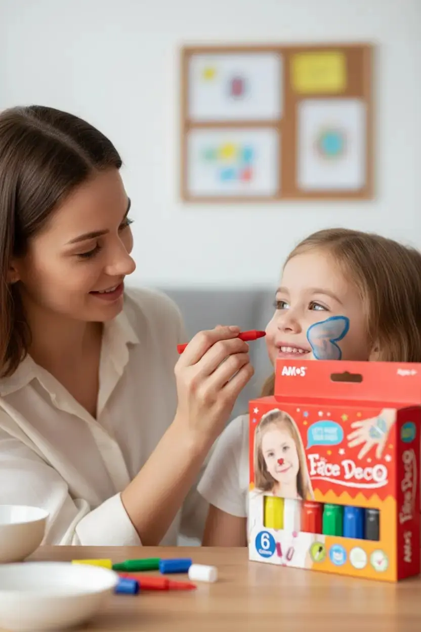 Amos 6'lı Yüz Boyama Kalemi Seti – Canlı Renkler | Miniso TR
