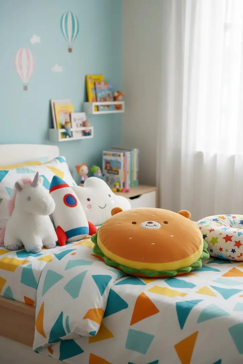 Yiyecek Serisi Shiba Inu Peluş Yastık - Hamburger 38 Cm