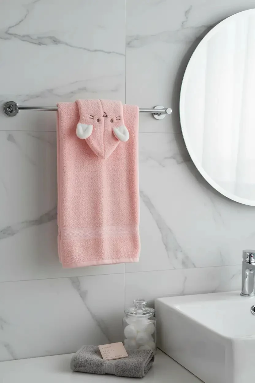 Miniso Lisanslı Hayvan Serisi Kalın Saç Havlusu Yüksek Emicili Yumuşak Dokulu