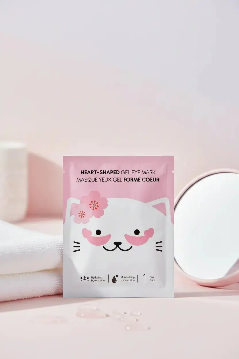 MINISO Lisanslı Kalp Şekilli Jel Göz Maskesi – Nemlendirici Tek Kullanımlık