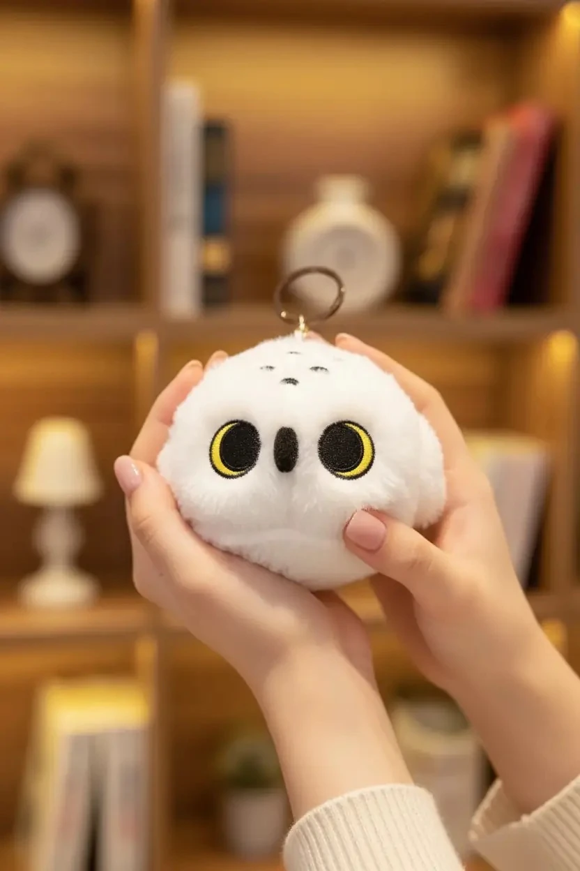Harry Potter Lisanslı Hedwig Peluş Anahtarlık -  Çanta Süsü