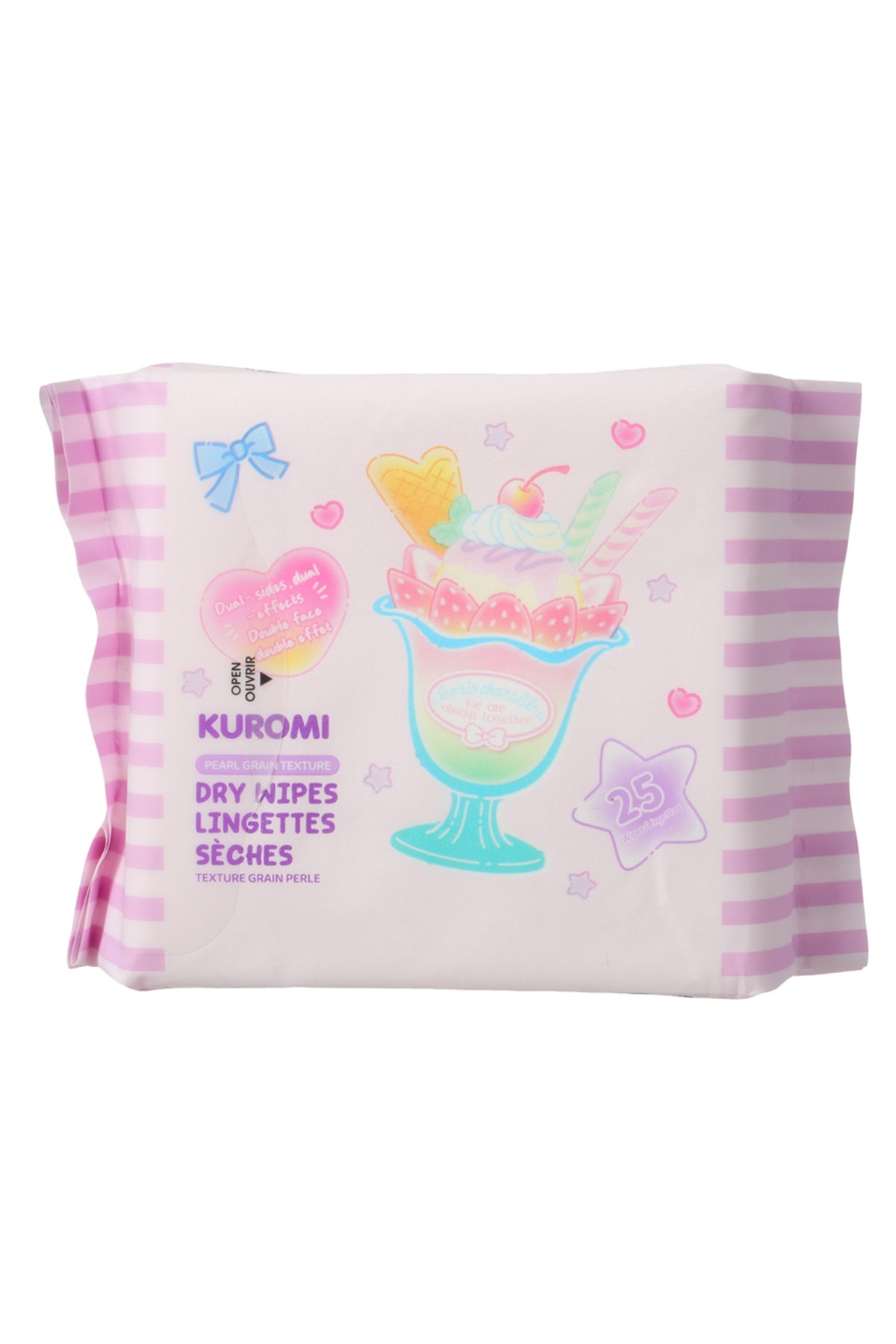 Sanrio Lisanslı Kuromi İnci  Dokulu Kuru Mendil (25 Mendil)