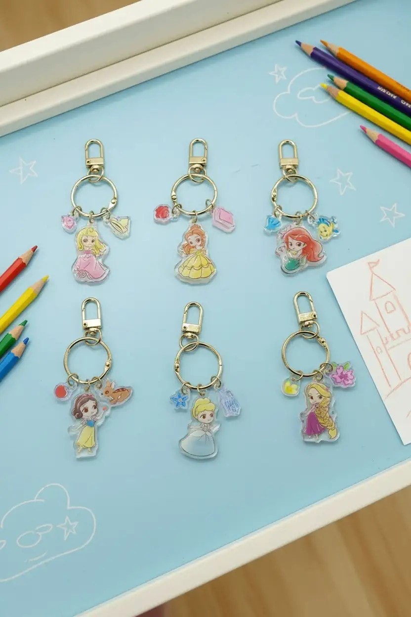 Disney Prenses Lisanslı Akrilik Anahtarlık
