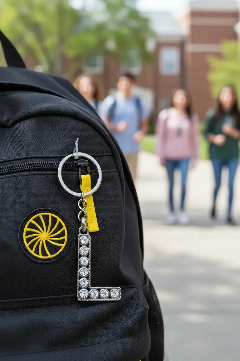 L - Taşlı Harf Anahtarlık