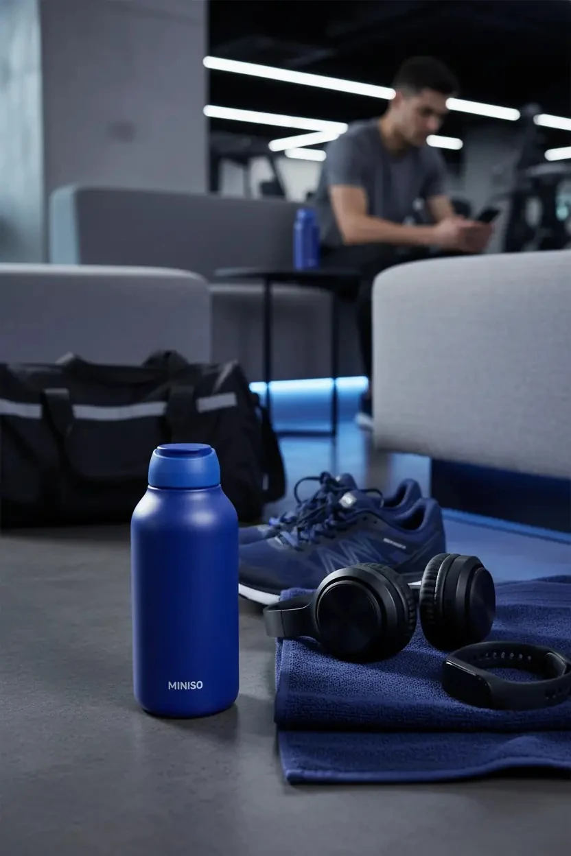 Miniso Lisanslı Minimalist Isı Yalıtımlı Şişe 500 mL – Mavi