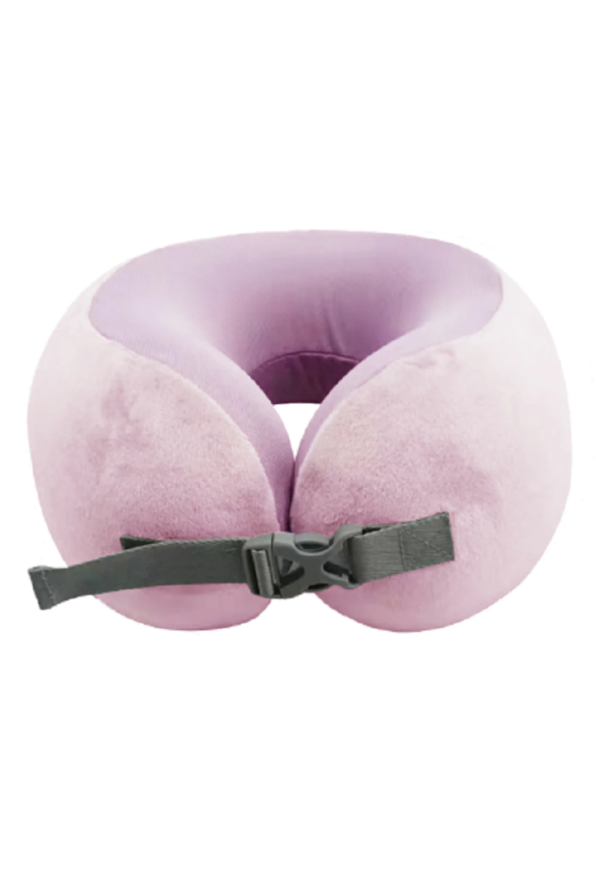 Ayarlanabilir Tek Renkli Hafızalı Köpük Boyun Yastığı (Pembe)