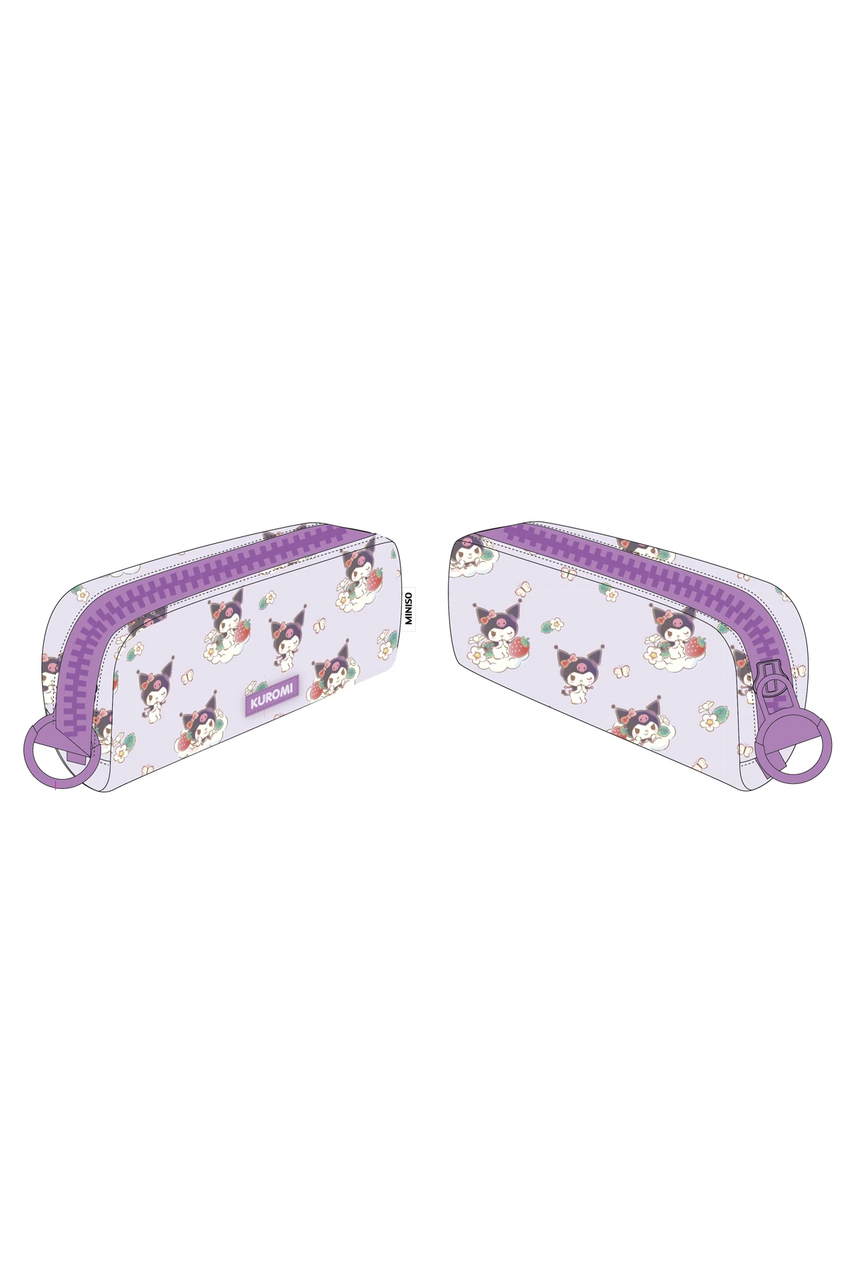 Sanrio Lisanslı Kuromi Çilek Mevsimi Koleksiyonu Büyük Fermuar