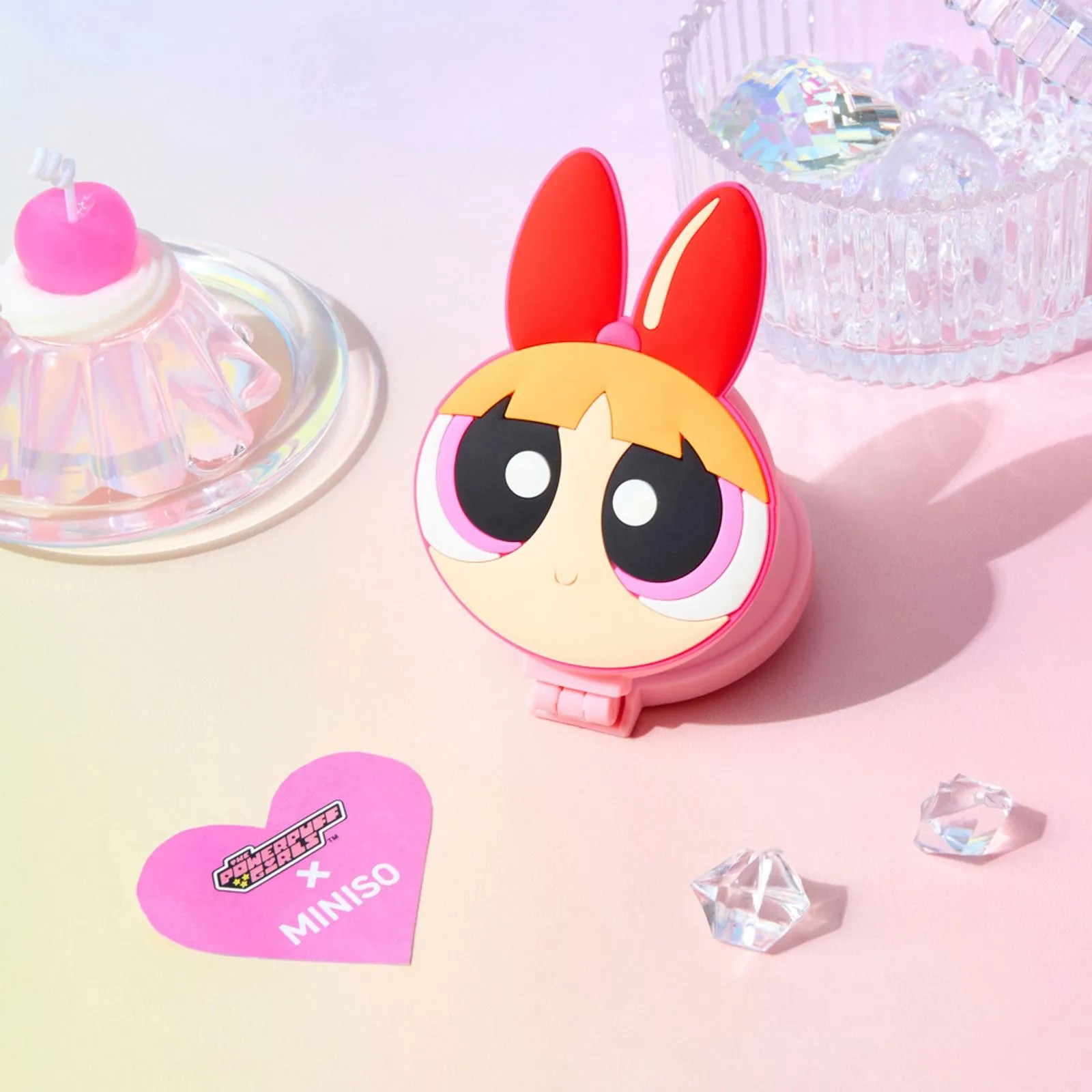 Powerpuff Girls Lisanslı Aynalı Mini Saç Fırçası - Blossom