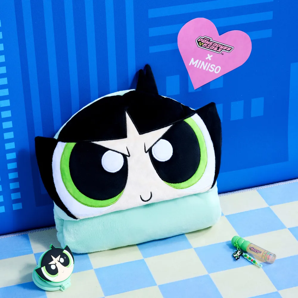 Powerpuff Girls Lisanslı Kalın Kapüşonlu Battaniye (Buttercup)