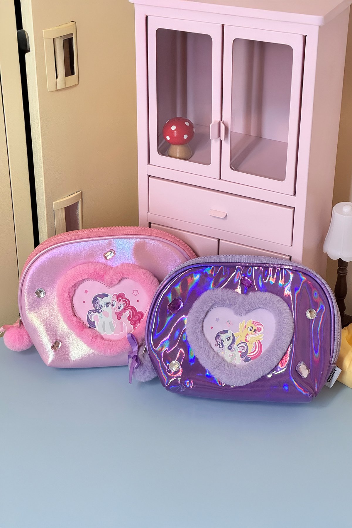 My Little Pony Lisanslı Kalp Şekilli Kozmetik Çantası - Mor