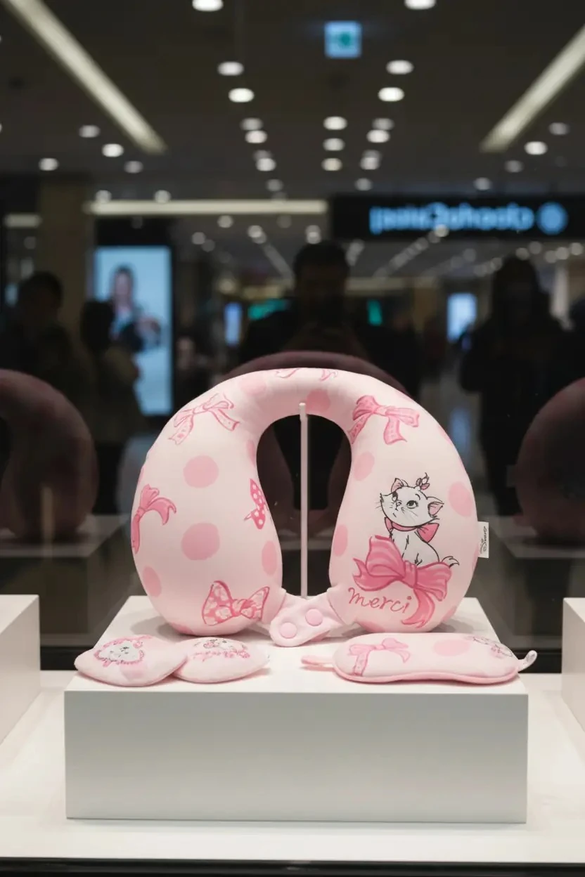 Disney Marie Lisanslı Çocuk Boyun Yastığı – Yumuşak Dokulu Ergonomik Seyahat Desteği 26 Cm