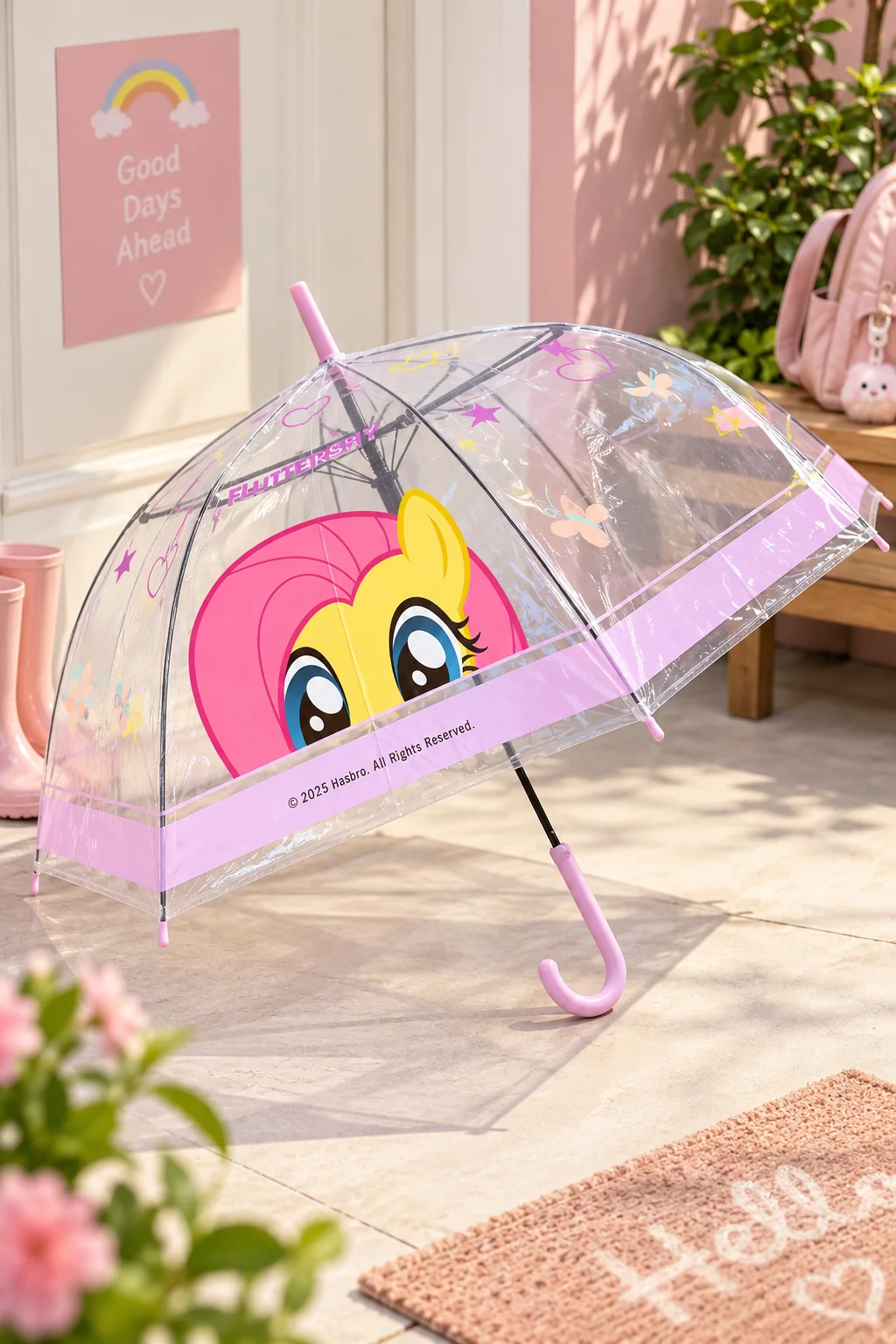 My Little Pony Lisanslı Fluttershy Şeffaf Uzun Saplı Şemsiye