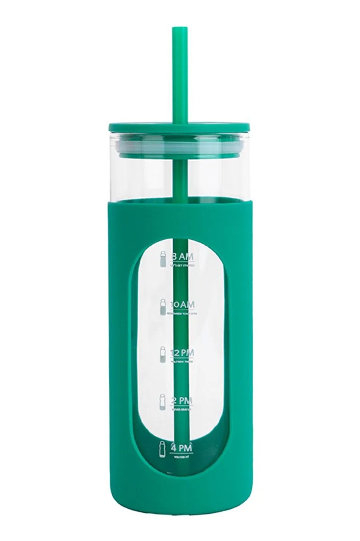 Silikon Kılıflı Pipetli Borosilikat Cam Şişe (475ML) - Yeşil