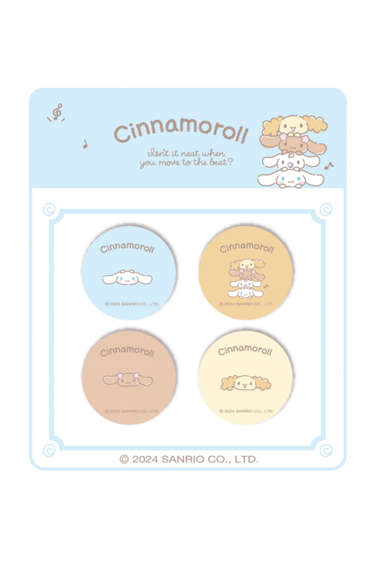 Sanrio Lisanslı Stacking Fun Serisi Yuvarlak Yapışkan Notlar (4*20 Yaprak, Cinnamoroll)