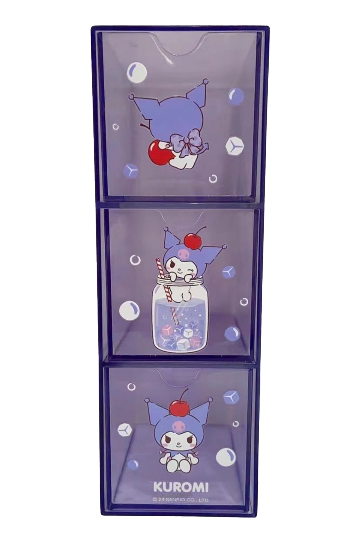 Sanrio Lisanslı 3 Katlı Çekmece Düzenleyici - Kuromi