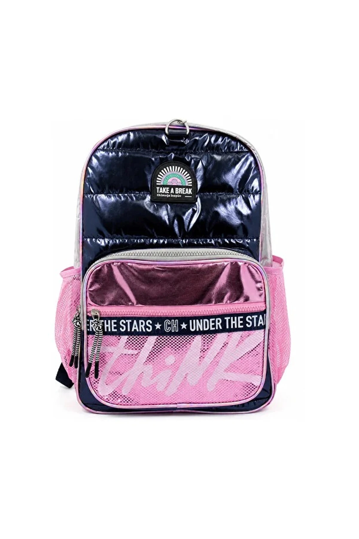 CHIMOLA MAVİ SILVER AÇIK PEMBE SIRT ÇANTASI 17" (EMM-17)