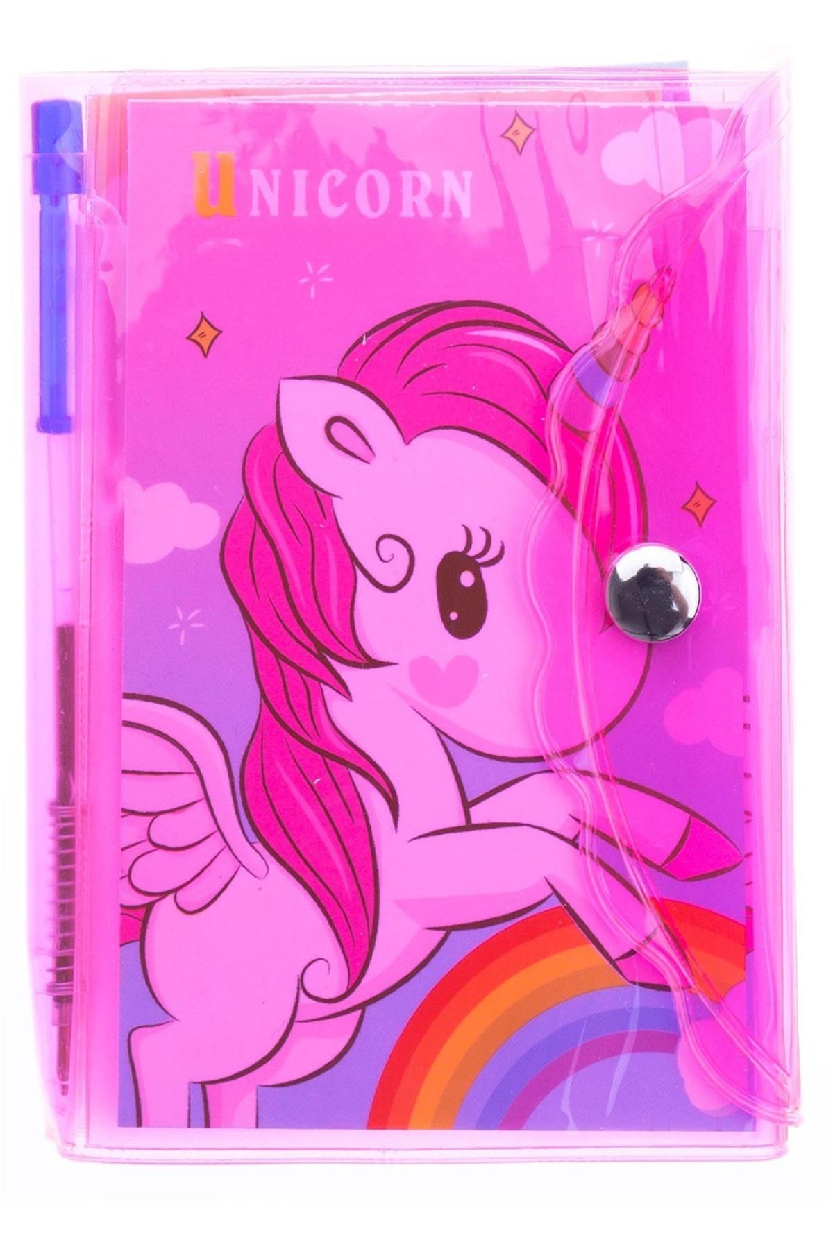 Unicorn Kapaklı Mini Kalemli Not Defteri