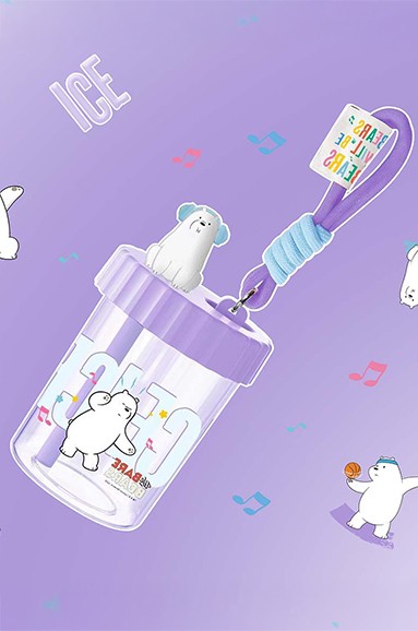 We Bare Bears Lisanslı Askılı Plastik Şişe (520mL) (Kutup Ayısı)