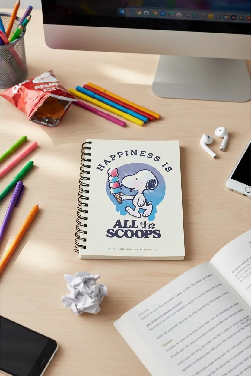 Gıpta Snoopy Lisanslı Not defteri - Çizgili 80 Yp.
